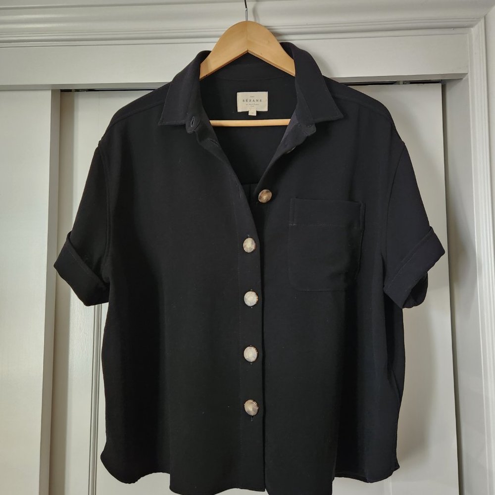 Sézane Black Button-up Blouse *NWOT*